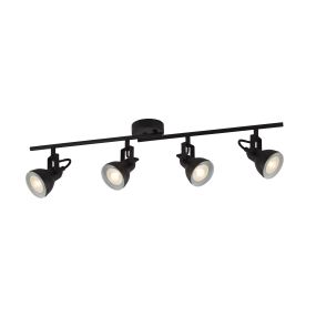 Searchlight Focus - Aufbaustrahler 4L - 81 x 9 x 16 cm - mattschwarz-weiß