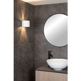 Lucide Axi Round - Wandleuchte mit 2 verstellbaren Strahlen - 13,5 x 11,5 x 10 cm - 6W LED inkl. - weiß