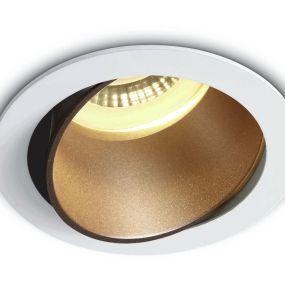 ONE Light Chill Out - Einbaustrahler - Ø 79 mm, Ø 72 mm Einbaugröße - weiß und Messing
