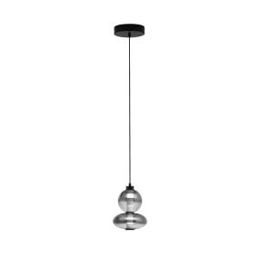 Nova Luce Bally - Hängelampe - Ø 20 x 158 cm - 12W dimmbar LED inkl. - matt schwarz und rauchgrau