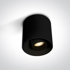 ONE Light LED Deko-Zylinder - Aufbaustrahler 1L - Ø 7 x 8 cm - 8W LED inkl. - schwarz