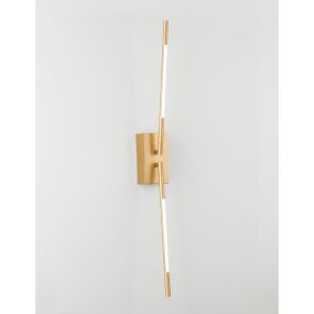 Nova Luce Raccio - Wandleuchte - 12 x 6 x 74 cm - 9,2W LED inkl. - Goldmessing