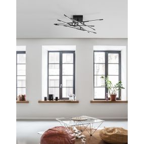 Nova Luce Raccio - Deckenleuchte - 94,5 x 94,5 x 21 cm - 48W dimmbare LED inkl. - schwarz
