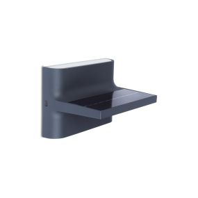 Lutec Twill - Außenwandleuchte mit Solarsensor - 18 x 13 x 13 cm - 2.2W LED inkl. - IP54 - dunkelgrau