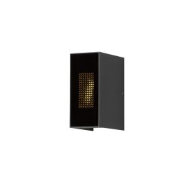 Konstsmide Cremona - Wandleuchte mit 2 verstellbaren Lichtkegeln und Flammeneffekt - 13,5 x 17 x 8 cm - 6W LED inkl. - IP54 - anthrazit