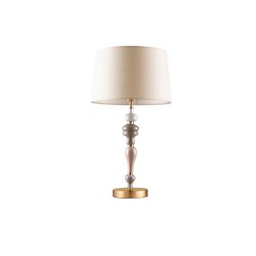 Nova Luce Damo - tischleuchte - Ø 34 x 60 cm - antikes Messing, sanftes Orange und Braun