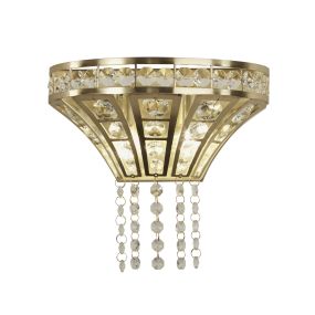 Searchlight Gemma - Wandleuchte - 25 x 24 cm - Messing satiniert und transparent