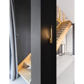 Nova Luce Raccio - Wandleuchte - 12 x 6 x 37 cm - 4,6W LED inkl. - Goldmessing