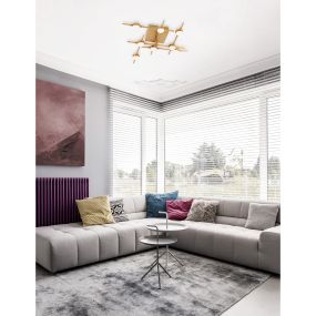 Nova Luce Atomo - Deckenleuchte - 51 x 51 x 14 cm - 8 x 2,4W LED inkl. - gold