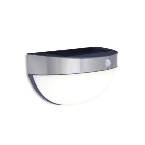 Lutec Bubble - Außenwandleuchte mit Solarsensor - 22 x 12 x 12 cm - 2,3W LED inkl. - IP44 - Edelstahl