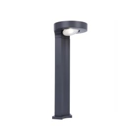 Lutec Diso - solarbetriebener Gartenpfosten mit Sensor - 17 x 17 x 45 cm - 2W LED inkl. - IP44 - dunkelgrau