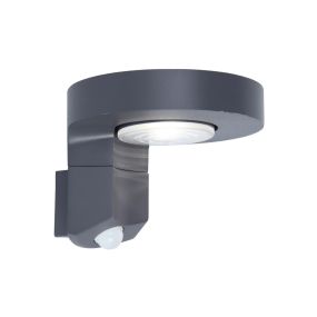 Lutec Diso - Außenwandleuchte mit Solarsensor - 17 x 16 x 12 cm - 2W LED inkl - IP44 - dunkelgrau