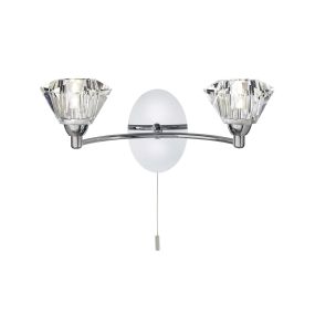 Searchlight Sierra - Wandleuchte mit Zugschalter - 30 x 15 cm - Chrom