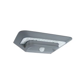 Lutec Ghost Solar - Außenwandleuchte mit Solarsensor - 24 x 13 x 6 cm - 2,4W LED inkl. - IP44 - silbergrau
