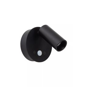 Lucide Toni - wiederaufladbare Wandleuchte mit Bewegungssensor - Ø 8,1 x 12,4 cm - 2W dimmbare LED inkl - schwarz