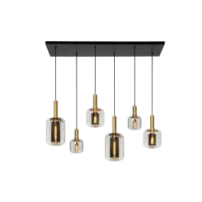 Lucide Joanet - Hängeleuchte 6L - 130 x 30 x 190 cm - Fumé