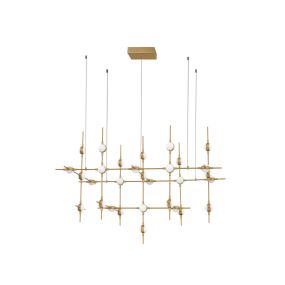 Nova Luce Atomo - Hängeleuchte mit Fernbedienung - 106 x 58,5 x 150 cm - 30 x 2,4W dimmbare LED inkl. - gold