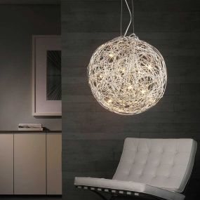 Artdelight Draga - Hängeleuchte - Ø 50 cm - 10 x 14W Halogen inkl - Stahl matt