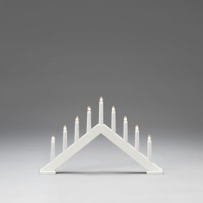 Konstsmide Weihnachtslichter - Weihnachtsleuchter aus Holz - 50,6 x 5 x 32 cm - weiß