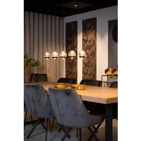 Lucide Sentubal 5L - Hängeleuchte - 84 x 10 x 150 cm - 5 x 5,3W LED inkl. - schwarz