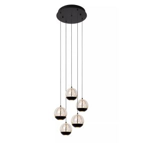 Lucide Sentubal 5L - Hängeleuchte - Ø 31 x 150 cm - 5 x 5,2W LED inkl. - schwarz