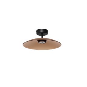 Nova Luce Polifemo - deckenleuchte - Ø 40 x 16 cm - 12W LED inkl. - Mokabraunes Glas und Sand schwarz