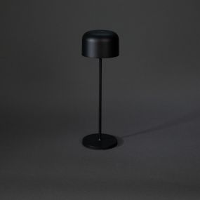 Konstsmide Lille - kabellose Outdoor-Tischleuchte mit Ladestation - Ø11 x 36 cm - 3.5W dimmbare LED inkl. IP54 - schwarz