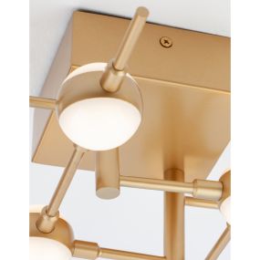 Nova Luce Atomo - Deckenleuchte - 61 x 52 x 12,5 cm - 10 x 2,4W dimmbare LED inkl. - gold