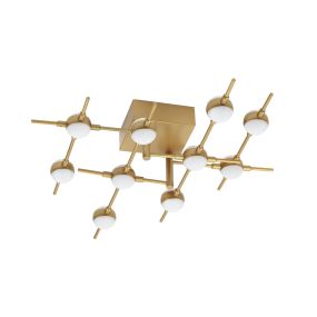 Nova Luce Atomo - Deckenleuchte - 61 x 52 x 12,5 cm - 10 x 2,4W dimmbare LED inkl. - gold