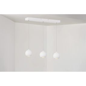 Artdelight Denver - Hängeleuchte - 100 x 8,2 x 200 cm - 3 x 7W dimmbare LED inkl. - weiß