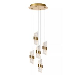 Lucide Kligande - Hängeleuchte - Ø 30 x 150 cm - 5 x 7,8W LED inkl. - gold
