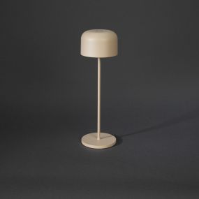 Konstsmide Lille - kabellose Outdoor-Tischleuchte mit Ladestation - Ø11 x 36 cm - 3.5W dimmbare LED inkl. IP54 - beige