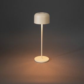 Konstsmide Lille - kabellose Outdoor-Tischleuchte mit Ladestation - Ø11 x 36 cm - 3.5W dimmbare LED inkl. IP54 - beige