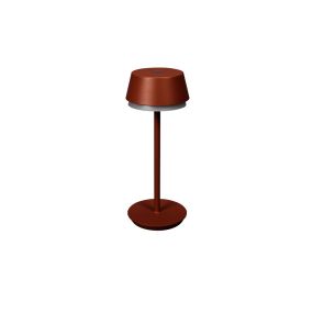 Konstsmide Lyon - kabellose Tischleuchte für den Außenbereich mit Ladestation - Ø12 x 30 cm - 2.5W dimmbare LED inkl. IP54 - teracotta