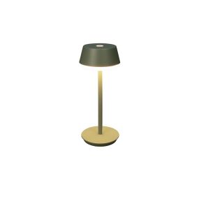 Konstsmide Lyon - kabellose Outdoor-Tischleuchte mit Ladestation - Ø12 x 30 cm - 2.5W dimmbare LED inkl. IP54 - grün
