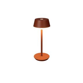 Konstsmide Lyon - kabellose Tischleuchte für den Außenbereich mit Ladestation - Ø12 x 30 cm - 2.5W dimmbare LED inkl. IP54 - teracotta