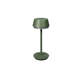 Konstsmide Lyon - kabellose Outdoor-Tischleuchte mit Ladestation - Ø12 x 30 cm - 2.5W dimmbare LED inkl. IP54 - grün