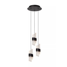Lucide Kligande - Hängeleuchte - Ø 25 x 150 cm - 3 x 8W LED inkl. - schwarz