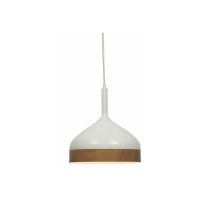 Artdelight Moondrop - Pendelleuchte - Ø 30 x 181 cm - weiß und Holz
