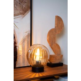 Lucide Monsaraz - Tischleuchte - Ø 25 x 29 cm - bernsteinfarben