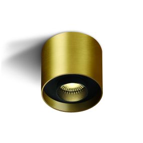 ONE Light Dark Light Cylinders - Aufbaustrahler mit austauschbaren Reflektoren - Ø 10 x 10 cm - 22W LED inkl - Messing gebürstet