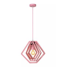 Lucide Mauro - Hängeleuchte - 33,5 x 33,5 x 100 cm - rosa