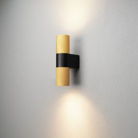 Konstsmide Temi Up/Down - außenwandleuchte - 6,5 x 11,5 x 23,5 cm - IP54 - schwarz und gold