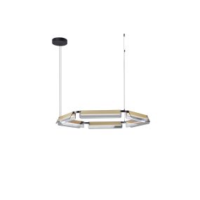 Nova Luce Apnea - Hängelampe - Ø 103 x 150 cm - 61W dimmbar LED inkl. - sand schwarz, gold und grau