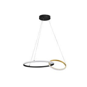 Nova Luce Imar - Hängelampe - Ø 63 x 150 cm - 36W dimmbar LED inkl. - sand schwarz und gold