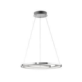 Nova Luce Galaxy - Pendelleuchte - Ø 62 x 120 cm - 47,5W dimmbare LED inkl - Chrom und Weiß