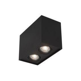 Nova Luce Rende - Aufbaustrahler 2L - 18 x 9,6 x 12,5 cm - schwarz
