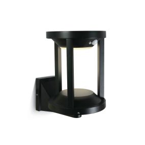 ONE Light Solar Cages - Außen-Solar-Wandleuchte mit Bewegungsmelder - 21,5 x 16 x 23,7 cm - 2W LED inkl. - IP65 - schwarz