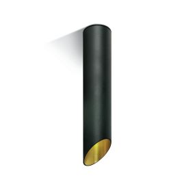 ONE Light Decorative Cut Cylinders - Aufbaustrahler 1L - Ø 6 x 30 cm - schwarz und gold
