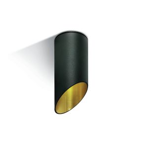 ONE Light Decorative Cut Cylinders - Aufbaustrahler 1L - Ø 6 x 15 cm - schwarz und gold